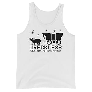 Reckless Bitcoin Lightning Network Pioneer Tank Top - White