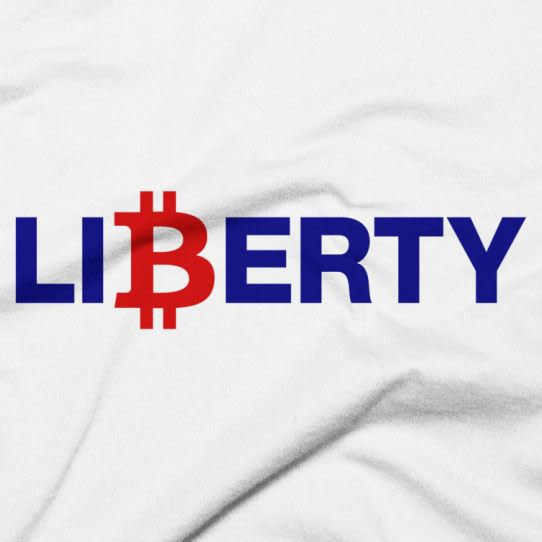 "Bitcoin For Liberty" Red, White & Blue T-Shirt