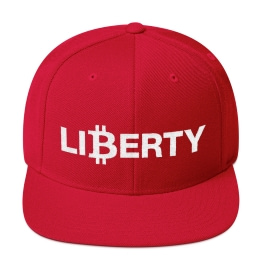 Bitcoin For Liberty Snapback Hat - Red