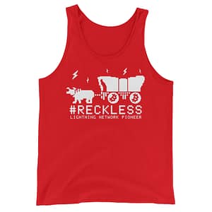 Reckless Bitcoin Lightning Network Pioneer Tank Top - Red