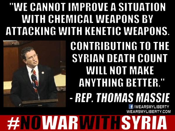 Thomas Massie No War With Syria