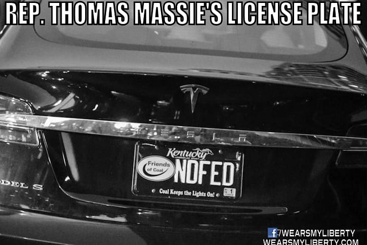 Thomas Massie's End The Fed License Plate